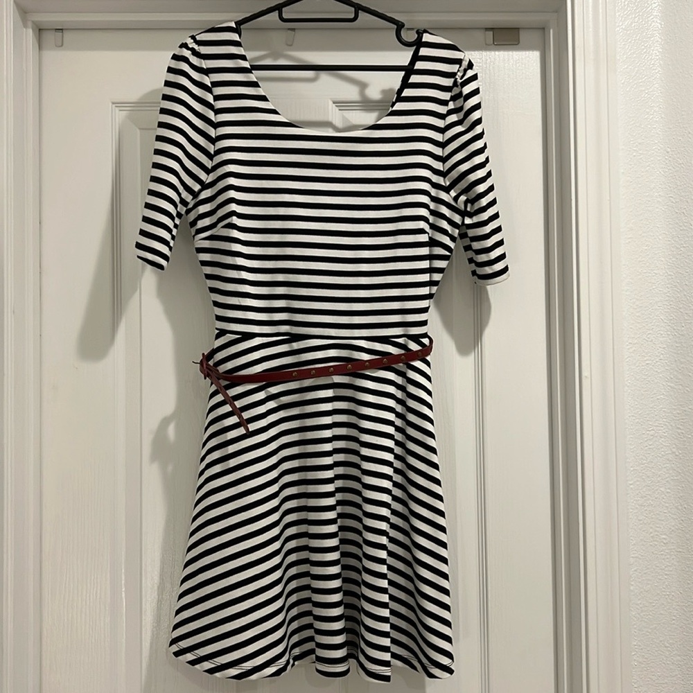 Charlotte Russe Stripe Dress Black White